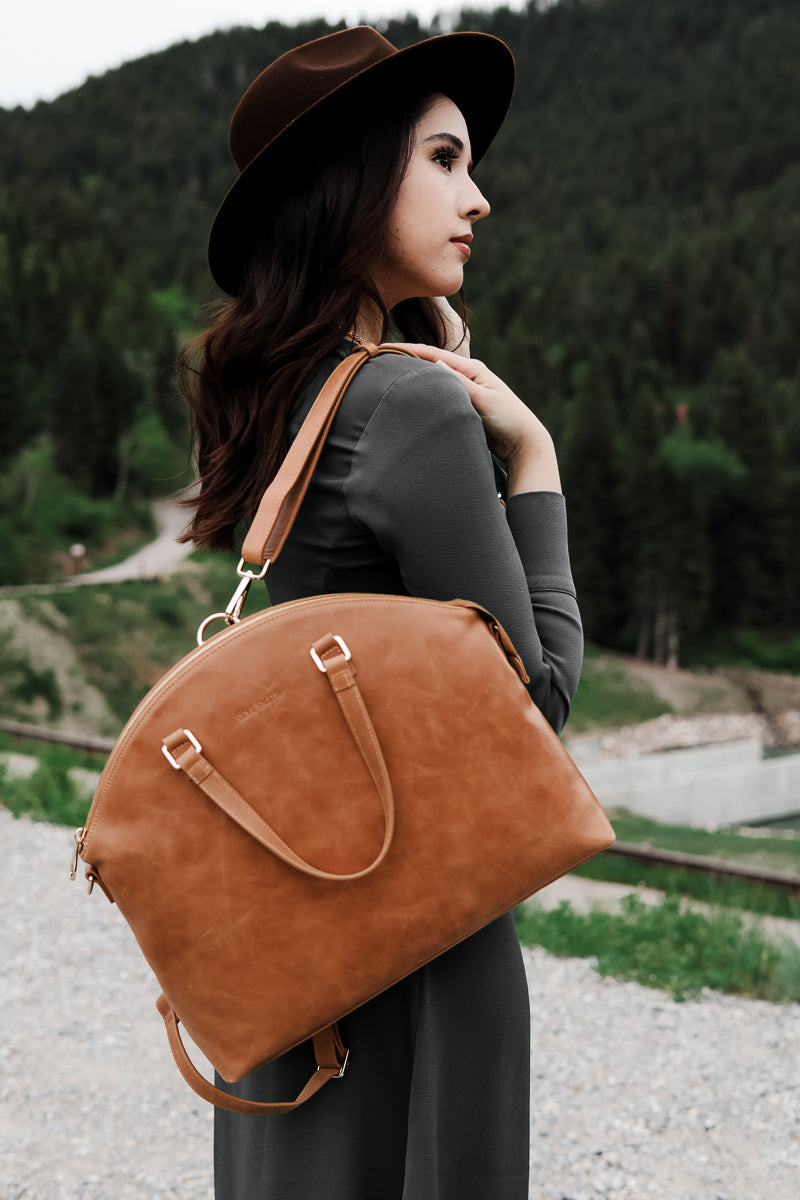 Elodie Tan Leather Crossbody Bag