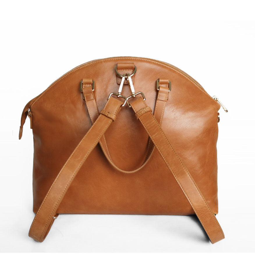 Elodie Tan Leather Crossbody Bag